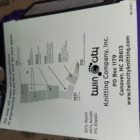 TCK TWIN CITY Soccer Socks Large purple New - Picture 6 of 6